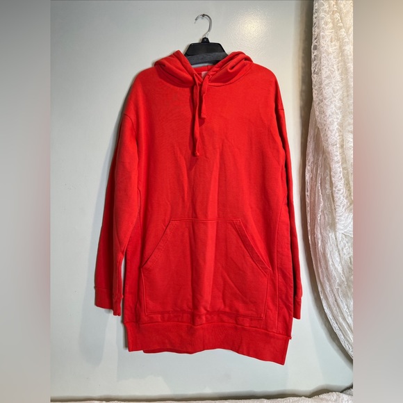 Free People Outbound Side Slit Hoodie Pullover Longline Sweatshirt XS/S - Picture 4 of 9